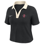 2025 Nike Sideline Women's Polo Crop Top - Black / Natural