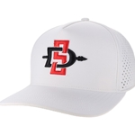 SD Interlock 5 Panel Mesh Back Snapback Cap - White