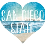 San Diego State Beach Heart Decal