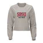 Ribbed Knit Boxy Crew with SDSU Aztecs
