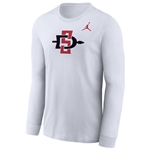 SD Interlock Nike Jordan Dri-Fit Long Sleeve Tee-White
