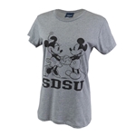 Womens SDSU Mickey and Minnie Tee