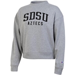Womens Fleece Crew SDSU over Aztecs - Gray