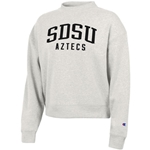 Womens Fleece Crew SDSU over Aztecs - Tan