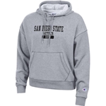 Womens Fleece hood San Diego State over Aztecs over 1897 - Gray