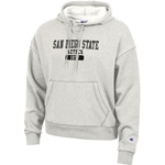 Womens Fleece hood San Diego State over Aztecs over 1897 - Tan