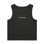 Womens ribbed tanks with San Diego State in Script - Black