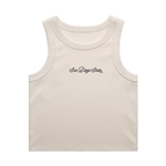 Womens ribbed tanks with San Diego State in Script - Ivory