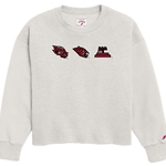 Aztec Glyphs Women's Reverse Fleece Oversized Midi Crewneck