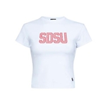 Women's Baby tee with Gingham SDSU