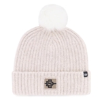Womens Ribbed Knit Beanie With Fluffy Pom SD Interlock