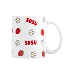 Bistro Mug SDSU Strawberries And Daisies