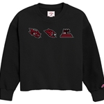 Womens Reverse Fleece Crewneck With 3 Glyphs