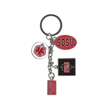 SDSU Hibiscus metal  key tag