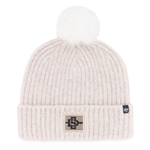 Wms Ribbed Knit Beanie With Fluffy Pom SDI