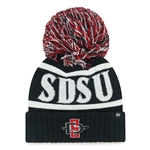 Wms Cuff Knit With Pom SDSU In Glitter SDI