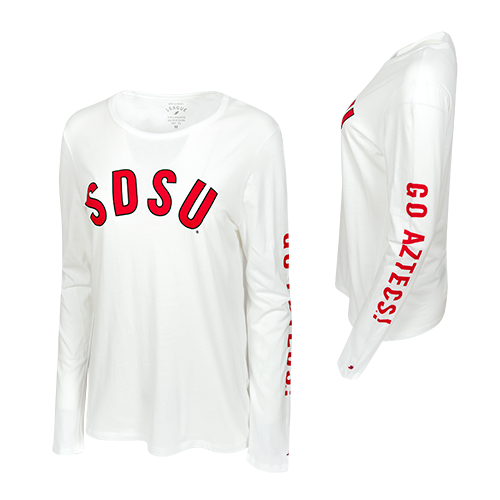 Women's South Dakota Coyotes Long Sleeve Hooded Tee Shirt - SD Coyote Paw 006 10