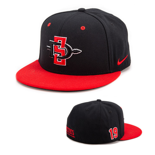 red nike fitted hat