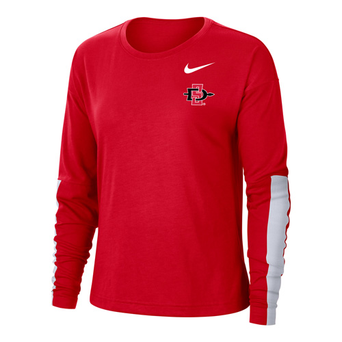 red nike long sleeve shirt womens