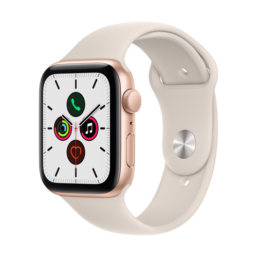 Apple Watch SE GPS, 44mm Gold Aluminum Case with Starlight Sport Band