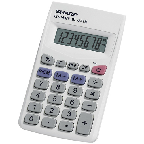 Shopaztecs Sharp EL233 8 Digit 4 Function Calculator Shopaztecs Sharp EL233 8 Digit 4 Function Calculator