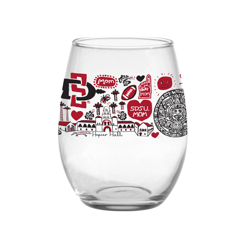 Shop Aztecs - Wine Glass Julia Gash SDSU Mom Shop Aztecs - Wine Glass Julia Gash SDSU Mom