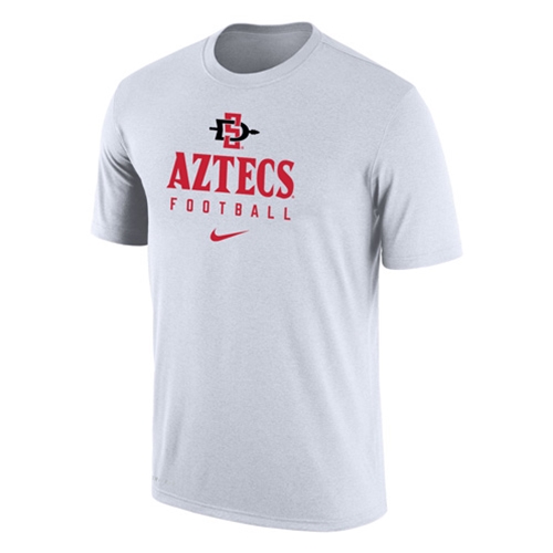 2023 Nike Sideline Dri-Fit Cotton Team Issue Tee Aztecs Football S White