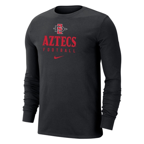 shopaztecs - 2023 Nike Sideline Dri-Fit Cotton Team Issue LS Tee Aztecs  Football