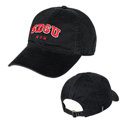 Arched SDSU Mom Adjustable Cap-Black