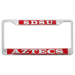 SDSU Aztecs License Plate Frame-Chrome/Red