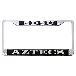 SDSU Aztecs License Plate Frame-Chrome/Black