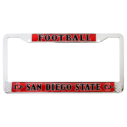 Football License Plate Frame-Chrome