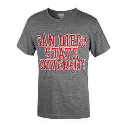 San Diego State Distressed Tee-Charcoal