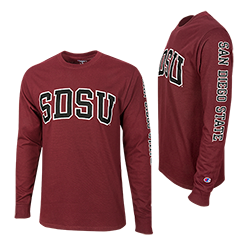 SDSU Classic Long Sleeve Tee-Maroon