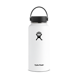 Hydro Flask Bottle, Wide Mouth, White, 32 Ounce