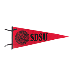 Aztec Calendar SDSU Pennant-Red