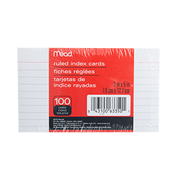 Ruled Index Cards