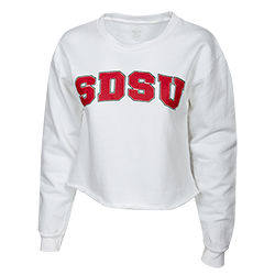 Women's SDSU Crop Sweatshirt-White