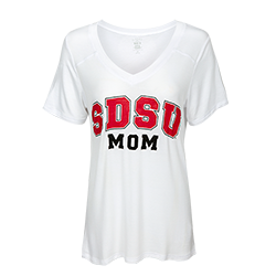 Women's SDSU Mom Tee-White