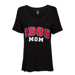 Women's SDSU Mom Tee-Black