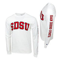 SDSU Classic Long Sleeve Tee- White