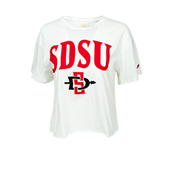 Women's SDSU Crop Tee-White