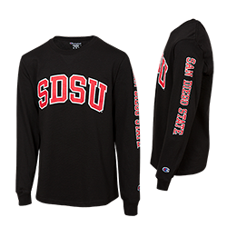 Youth SDSU Long Sleeve Tee - Black