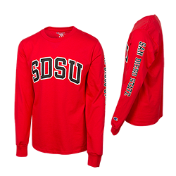 Youth SDSU Long Sleeve Tee - Red