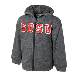 Toddler SDSU Zip Hood Sweatshirt-Grey
