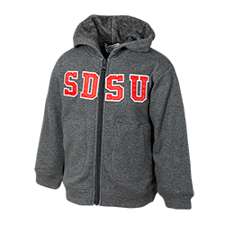 Infant SDSU Zip Hood Sweatshirt-Grey
