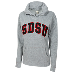 Women's Twill SDSU Hood Sweatshirt-Oxford Gray
