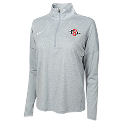 Women's Nike 1/2 Zip Long Sleeve Tee-Gray