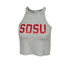 Women's SDSU Crop Tank-Gray