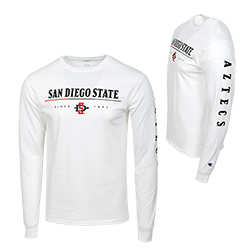 San Diego State Long Sleeve Tee-White